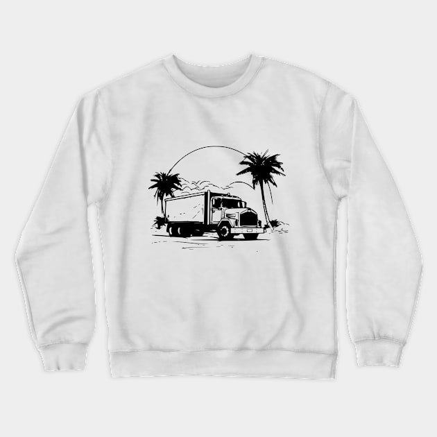 heavy truck vintage - palm tree vintage Crewneck Sweatshirt by TeeTruck